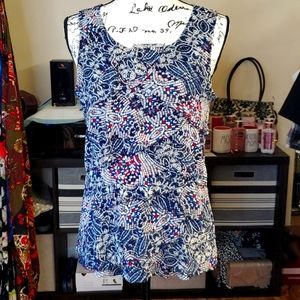 Christopher & Banks ruffle front sleeveless Top